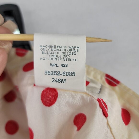 Vintage 80s Levis Docker Red Polka Dot Midi Skirt Size 14 Cotton Deadstock New - Picture 8 of 11